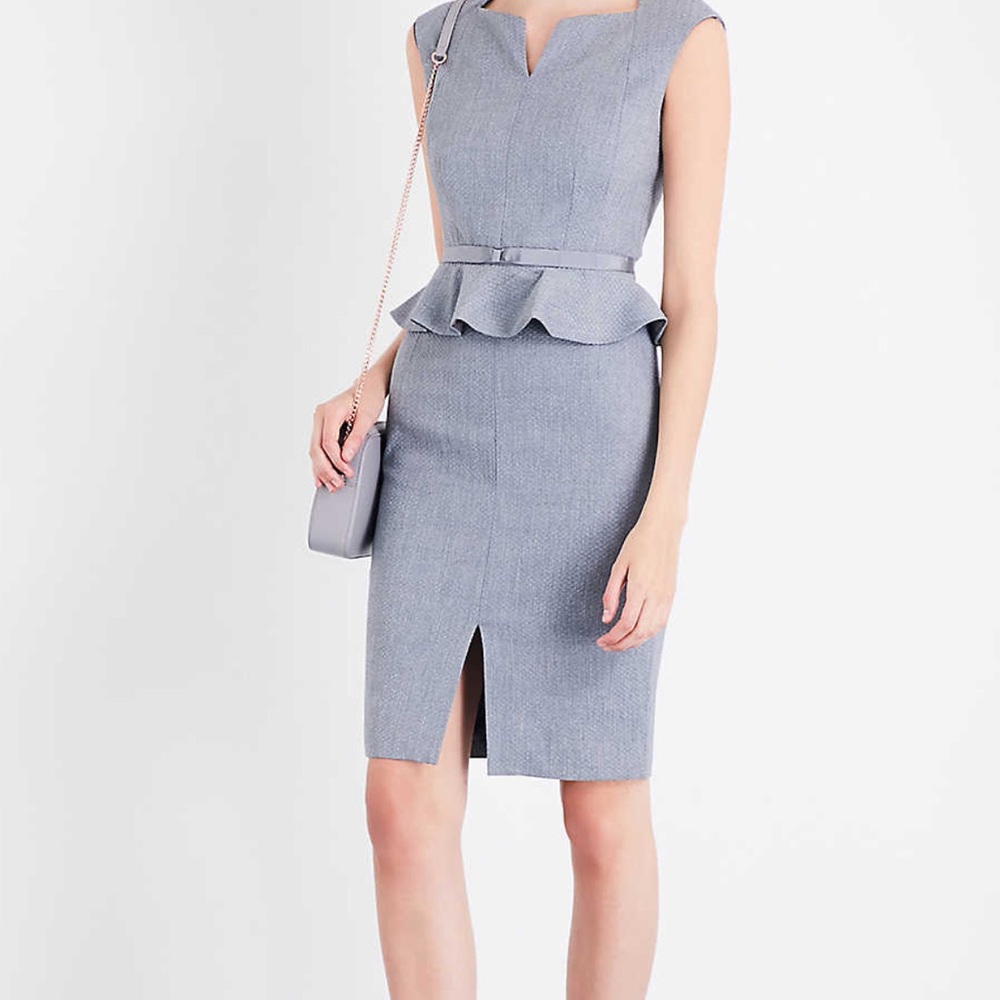 Ted baker nadaed peplum sheath dress size 3 (US8)